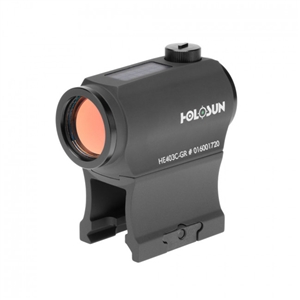 HOLOSUN ELITE MICRO REFLEX SIGHT - BLACK, 2 MOA GREEN DOT, SOLAR FAILSAFE