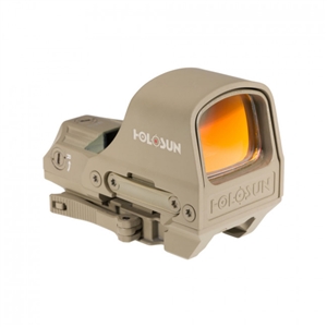 HOLOSUN OPEN REFLEX SIGHT - FDE, 65 MOA RED CIRCLE W/ 2 MOA DOT