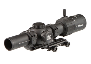 SIG SAUER TANGO MSR SCOPE, 1-6X24MM, 30MM, SFP, ILLUMINATED MSR BDC6 RETICLE, 0.5 MOA, CAPPED TURRET, BLACK W/ 1.535 MOUNT