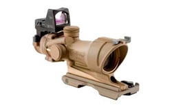 Trijicon ACOG 4x32 Dark Earth Brown Scope, Center Illumination Amber Crosshair Reticle w/ 3.25 MOA RMR Sight