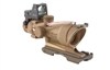 Trijicon ACOG 4x32 Dark Earth Brown Scope, Dual Illumination Red Crosshair Reticle w/ 3.25 MOA RMR Sight