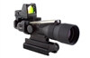 Trijicon ACOG 3x30 Scope, Dual Illuminated Amber Horseshoe / Dot .223 Ballistic Reticle, 3.25 MOA RMR Sight, and TA60 Mount